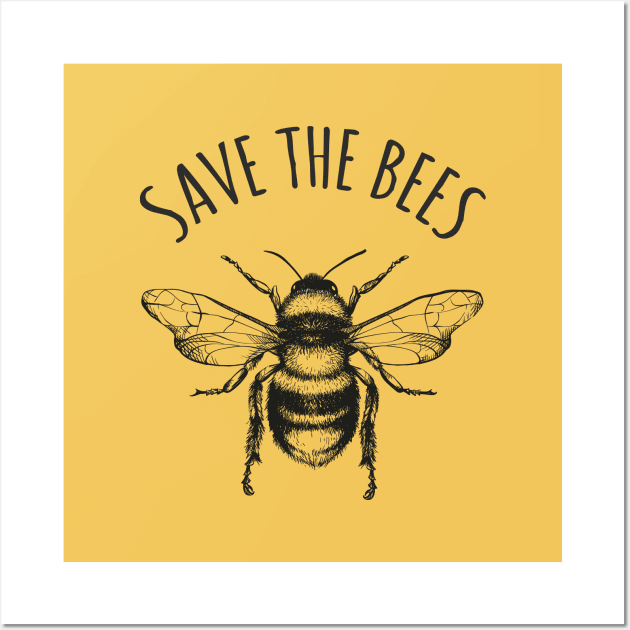 Save The Bees Earth Day Save Our Planet Environmentalist Wall Art by BrightGift